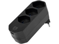 Steffen Mehrfachadapter Manta 3 x T13 + 1 x USB-C drehbar 320° Schwarz