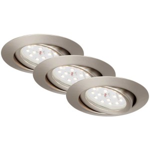 Briloner LED spots encastrables, lot de 3, nickel mat, 3,5 W. Spots pour montage au plafond.