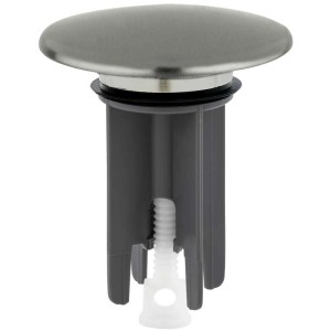 Tappo di scarico Snap, plastica nichel spazzolato, Ø 63mm per lavabo