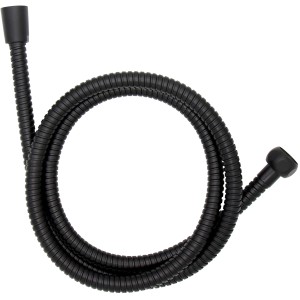Flexible de douche noir Wenko en acier inoxydable, 150 cm, avec raccord standard.
