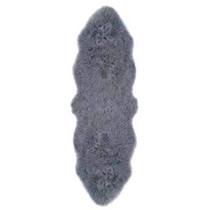 Schaffell Double Dunkelgrau 60 x 160 cm