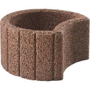 Grand anneau de plantation marron (env. 48x25cm) en béton pour soutènement de pente et bordure.