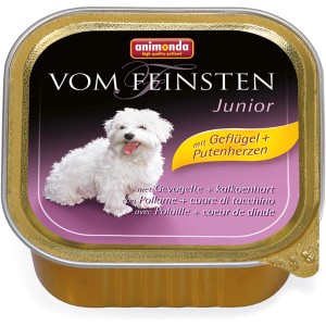 Animonda Vom Feinsten Junior cibo umido per cani con pollame e cuori di tacchino, 150g.