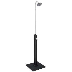 Doccia da giardino Bestway Solarflow con serbatoio da 8 l, base nera e soffione argentato.