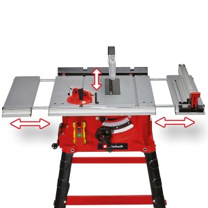 Sega circolare da banco Einhell TC-TS 2225 U con tavoli estensibili e telaio.
