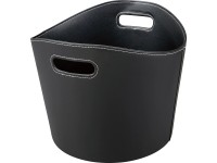 Kaminholzkorb Lederoptik Schwarz Ø 39 cm / Höhe 31 cm