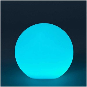 Boule solaire LED lumineuse Bubble RGB, Ø 40 cm, pour usage extérieur. Télécommande incluse.