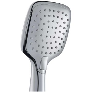 Pomme de douche chromée Diaqua Klytia PCR avec 3 jets et fonction d'économie d'eau.
