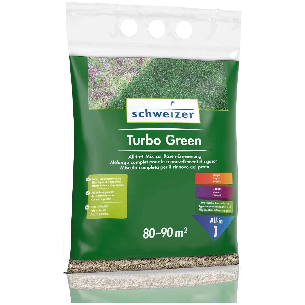 Rasendünger Turbo Green Allin1Mix zur Rasenerneuerung 80 90 m²