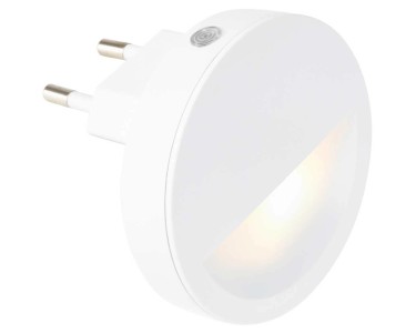 Lampada a spina Bianco incl. 1 LED con sensore luce / 3'000 K / 0,5