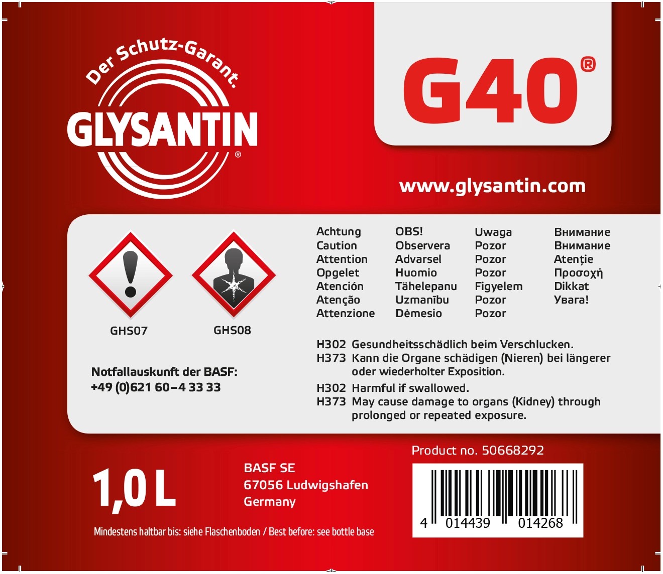 Kühlerschutzmittel Konzentrat Glysantin G40 / 1 l kaufen bei OBI