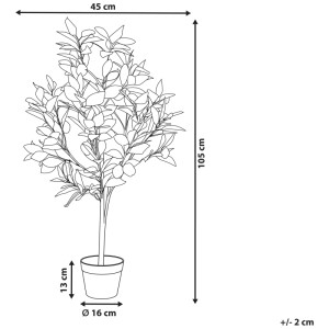 Beliani pianta artificiale di limone, decorazione albero di limone verde, altezza 105 cm.