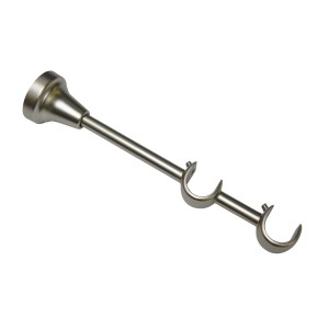 Gardinia Doppel-Kombiträger Europa, silber-satin, für 19 mm Stangen. Offene Ausführung, 14/6 cm lang.