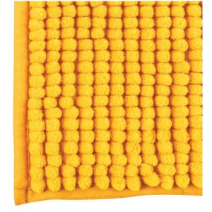 Tappeto bagno Spirella Chenille Zafferano, 40x60 cm, con texture a pallini.