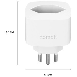 Prise intelligente suisse Hombli, blanche, pour la domotique. Contrôle intelligent pour votre maison.