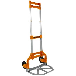Carrello Cartech pieghevole in alluminio, portata 70 kg, colore arancione.
