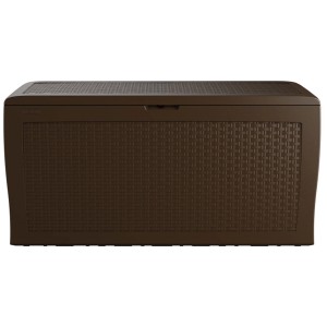 Coffre de rangement Keter Samara Rattan marron, 270 l, coffre universel pour jardin et terrasse.