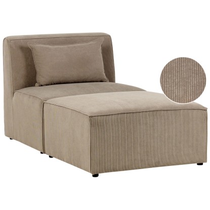 Beliani Chaise longue Lemvig Cord Taupe