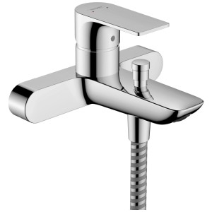 Miscelatore vasca esterno Hansgrohe Rebris E cromato con flessibile doccia.