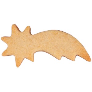 Goldbrauner Kometen-Keks mit Sternkopf und gezacktem Schweif. Ideal für Backen mit der Komet Ausstechform.