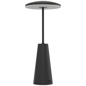 Lampada da tavolo a batteria Eglo Piccola nera per esterni, dimmerabile.