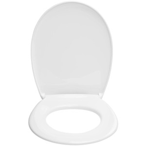 Sedile WC Diaqua EcoVerde bianco con chiusura rallentata, aperto.