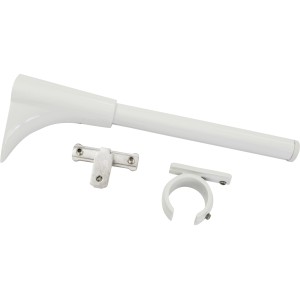 Gardinia Gardinenstangen-Träger, 1/2-läufig, Ø 20 mm, weiß, mit Ring- und Kreuz-Adapter.