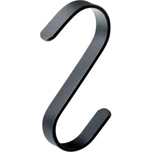 Hettich S-Haken aus schwarzem, flachem Stahl mit matter Struktur für Garderobe & Küche.