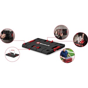 Piastra adattatore Einhell per valigette E-Case, rosso-nero, per collegare valigette sistema.