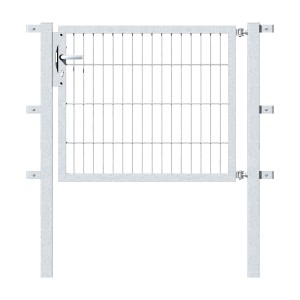 Portillon de clôture métallique galvanisée (80x100cm) à bétonner. Portail de jardin pour panneaux à double fil.