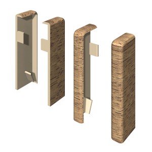Egger Embouts Cubiques, 6 cm, Chêne Naturel, 2 pièces, pour plinthes.