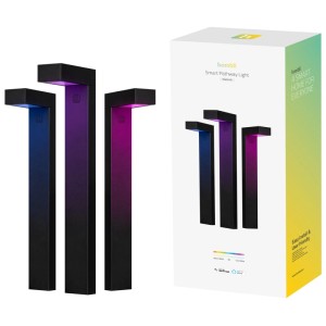Hombli Smart Illuminazione da giardino, set da 3, alluminio nero, RGB, controllo smart.