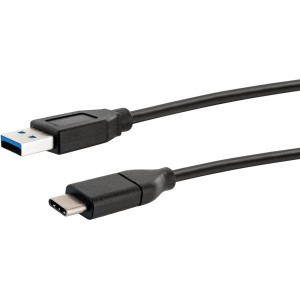 Cavo di ricarica e sincronizzazione nero Schwaiger USB 3.0 A a USB 3.1 Type C per computer e multimedia.