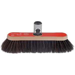Ebnat Balai à plancher Tradition 28 cm en crin de cheval avec joint réglable pour manches à filetage plastique.