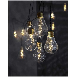 Guirlande lumineuse LED Star Trading Glow, blanc chaud, 8,6 m, pour extérieur. Lampes en forme d'ampoule.