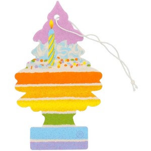 Wunder-Baum Lufterfrischer Celebrate mit Kuchen-Motiv und Kerze.