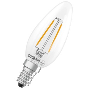 Osram LED-Leuchtmittel B25, E14, 4000K, 1,8W, Filament klar, für stimmungsvolle Beleuchtung.