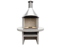 Nouvel Gartenkamin Colonna Waschbeton Grau rund 190 x 113 x 99 cm