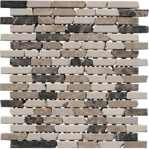 Mosaïque sur natte Emperador Sunny Beige, carreaux de mosaïque en pierre naturelle pour intérieur.