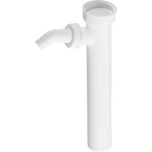 Tube réglable blanc G 1 1/2, 44,8 mm, pour rallonge de siphon dans les installations sanitaires.