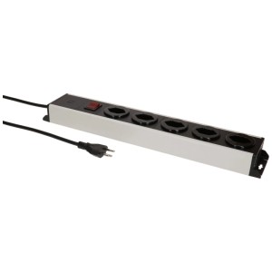 Multiprise Max Hauri Power Line avec 5 prises Schuko, gris-noir, câble de 1,5 m.