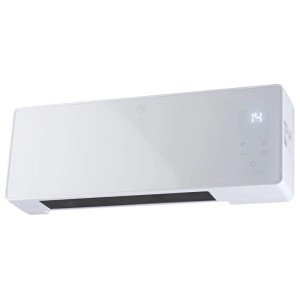 Chauffage mural blanc Emerio avec écran digital et commandes tactiles, 2000 W.