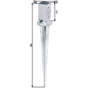 Support à enfoncer réglable galvanisé à chaud pour poteaux en bois carrés.