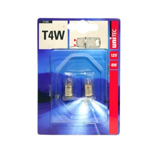 Unitec Lampada auto T4W 12V/4W, confezione da 2 lampadine di segnalazione per auto.