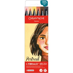 Caran d'Ache Fasermaler Fibralo Brush Portrait 6er-Set