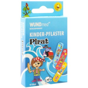 Wundmed Cerotti per bambini Pirata, 10 pezzi. Cerotti con disegni di pirati per bambini.