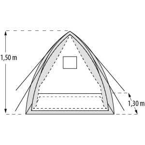 Schizzo della serra per piante Vitavia Hawaii M, Ø 130 cm, altezza 150 cm, per la protezione delle piante in giardino.