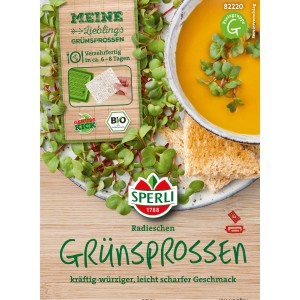 Ricariche Sperli MicroGreen Garden Bio-Ravanello con germogli di ravanello e zuppa.