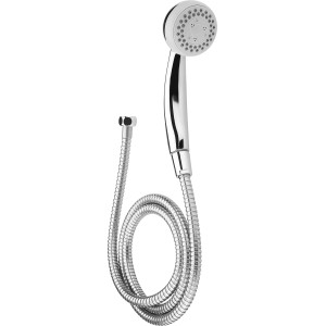 Ensemble de douche de baignoire chromé, 2 pièces avec douchette et flexible. Idéal pour des moments de détente.