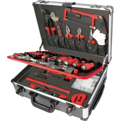 LUX-TOOLS Carrello portautensili Nero alluminio 299 pezzi